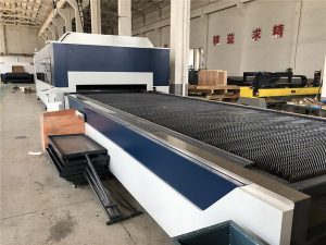 2kw cnc ბოჭკოვანი ლაზერული საჭრელი, ლაზერული ჭრის და გრავიურა მანქანა გაცვლითი მაგიდით