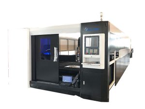 3000w ბოჭკოვანი cnc ლაზერული მეტალის საჭრელი მანქანა ორმაგი მართვის სტრუქტურა